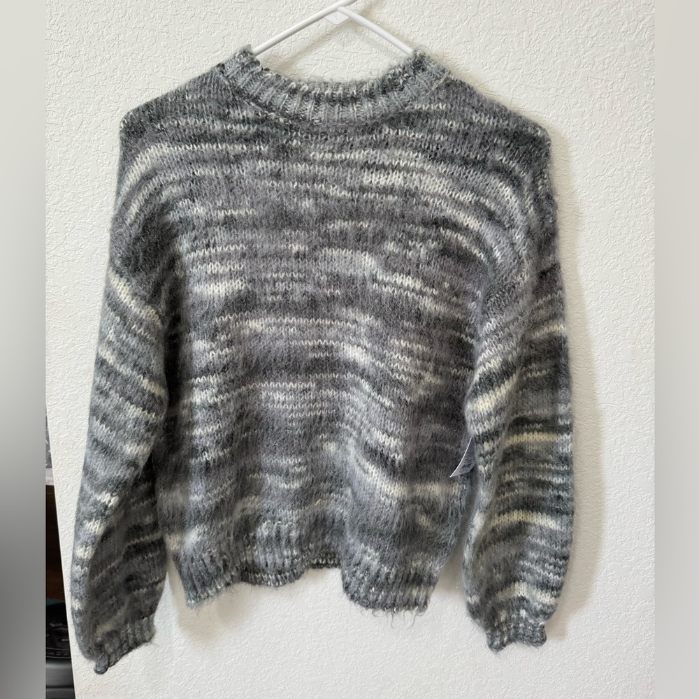 Fuzzy Grey Pattern Sweater